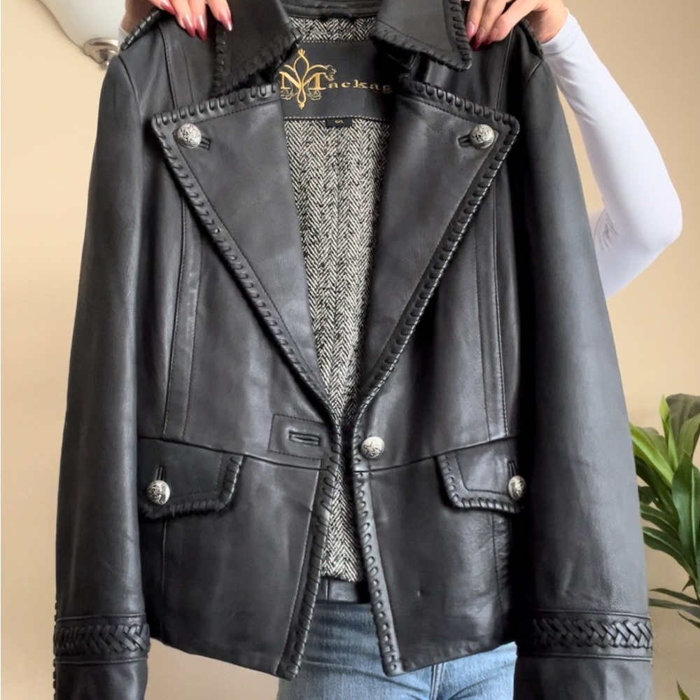 Rare Mackage leather jacket with silver hardware